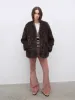 Castle Dusk Fashionable Casual V-neck Italian Tuscan Sheepskin Coat sold by Firelady Sheepskin
