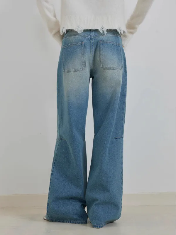 Cube Street Vintage Washed Cotton Low Rise Straight Jeans sold by Firelady Sheepskin