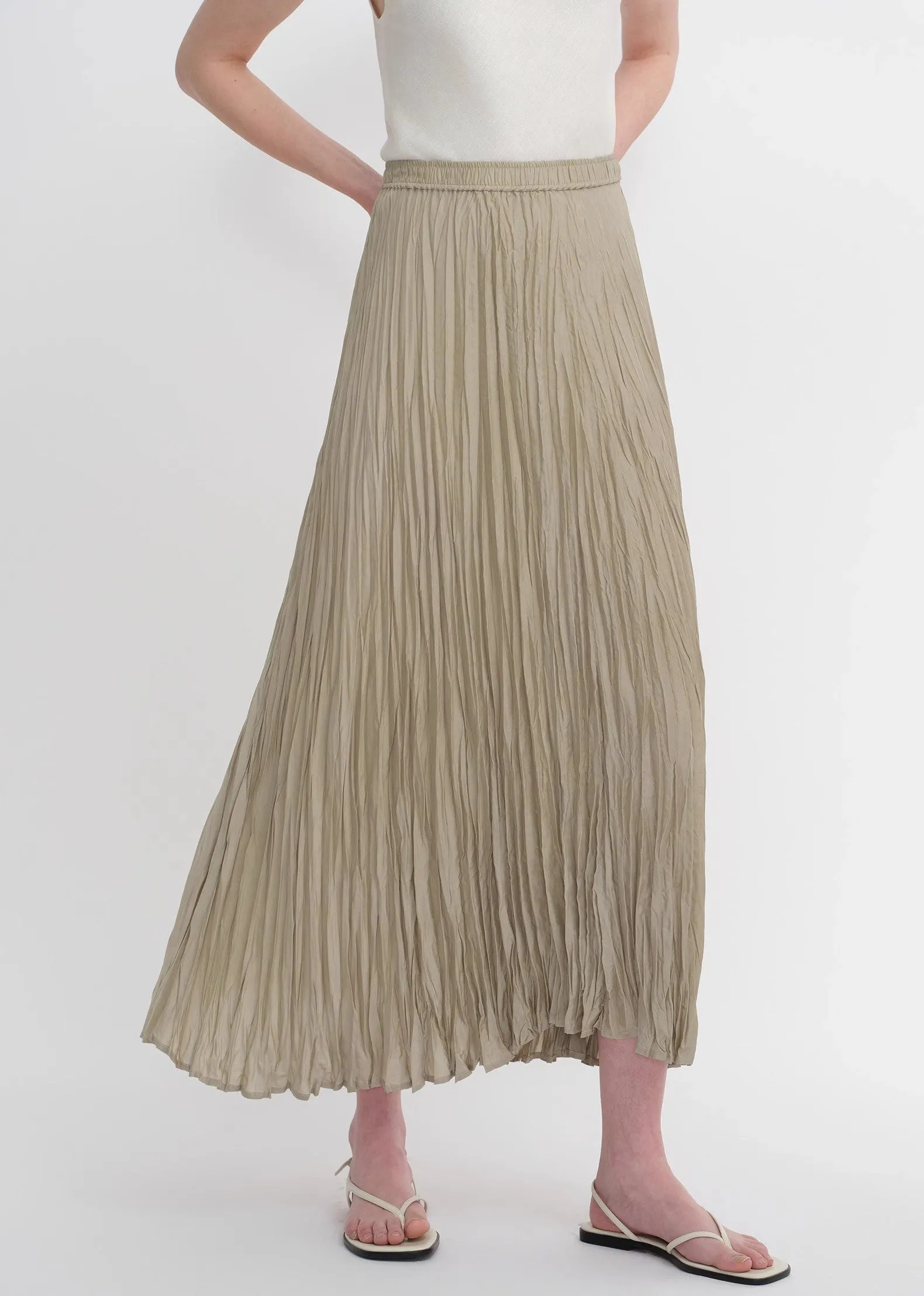 Mulberry silk custom pleated irregular hem skirt for women sold by Firelady Sheepskin product image thumbnail 5