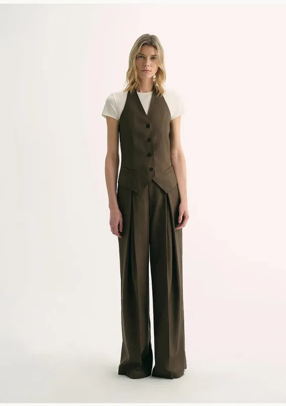 Classic old money style cool feeling silk linen halterneck sleeveless short vest women's top sold by Firelady Sheepskin