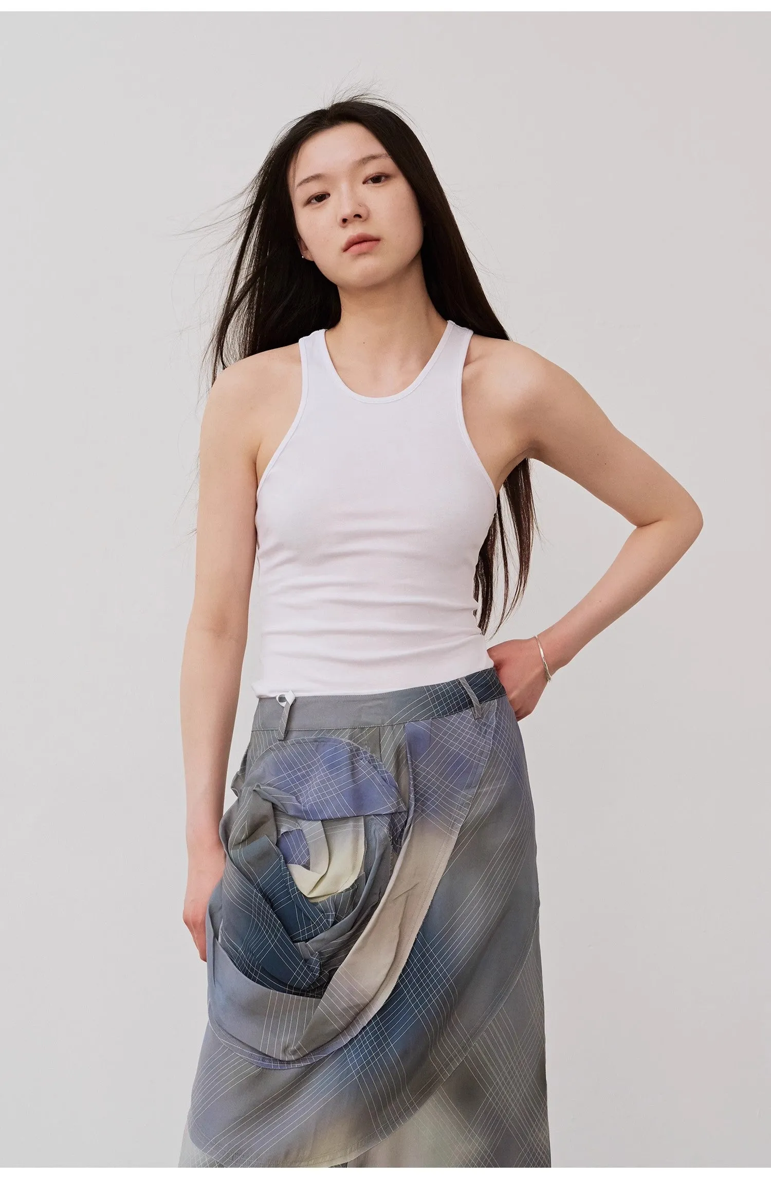 "Summer Tour" small I-shaped vest camisole women's summer elastic cotton slim fit inner sleeveless top sold by Firelady Sheepskin product image thumbnail 2