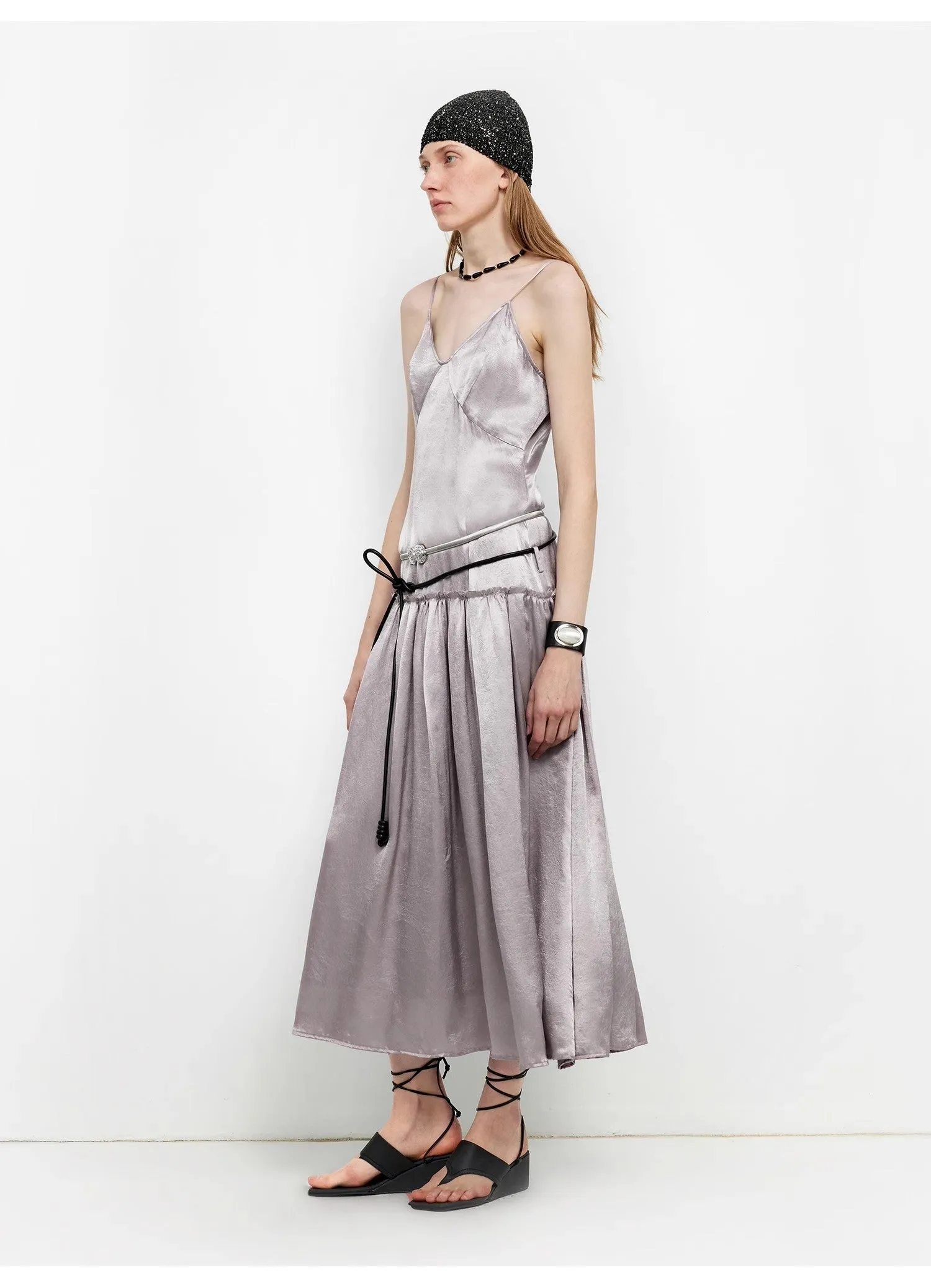 "Girls' Letterhead" Luxurious and light, glossy and silky 100% acetate low-waisted long suspender dress sold by Firelady Sheepskin product image thumbnail 5