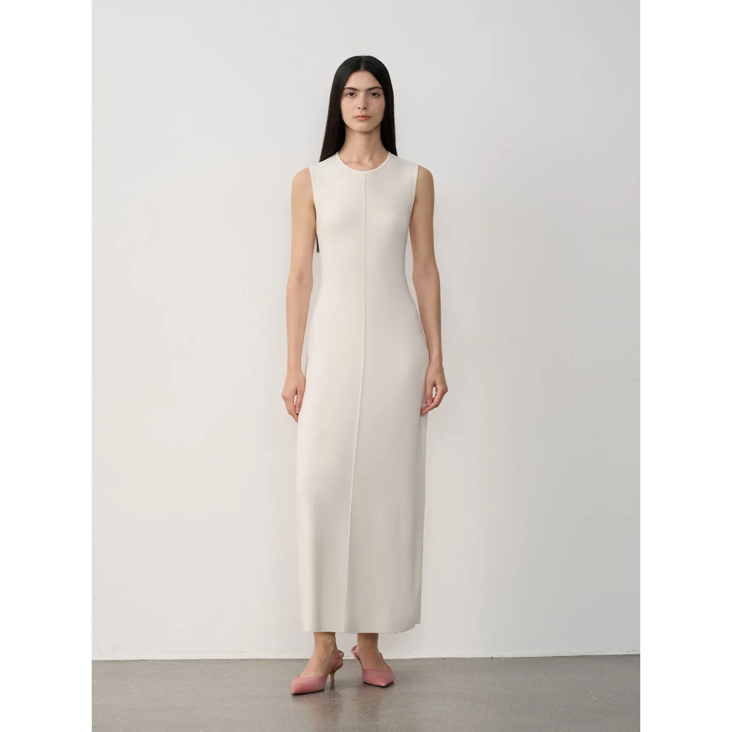 "Island Letters" Limited Edition Baslan Merino Wool Extra Long Sleeveless Lazy Knit Dress sold by Firelady Sheepskin product image thumbnail 5