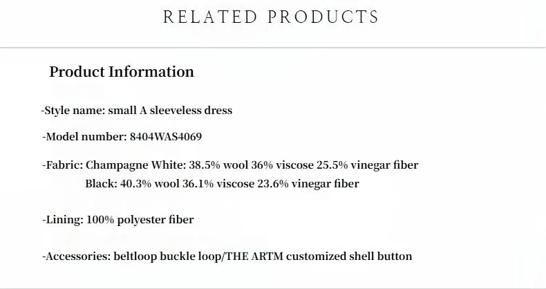 "Corridor Stride" skin-friendly and delicate imported acetate wool slimming hollow neckline A-line dress sold by Firelady Sheepskin product image thumbnail 4