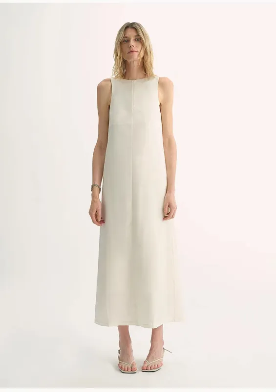 "Corridor Stride" skin-friendly and delicate imported acetate wool slimming hollow neckline A-line dress sold by Firelady Sheepskin