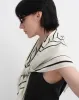 Stretch silk original geometric print silk scarf sold by Firelady Sheepskin