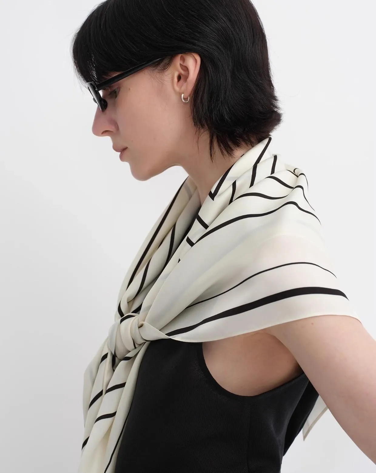 Stretch silk original geometric print silk scarf sold by Firelady Sheepskin product image thumbnail 2