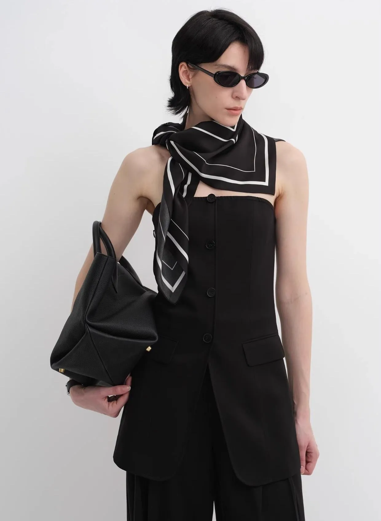 Stretch silk original geometric print silk scarf sold by Firelady Sheepskin product image thumbnail 4