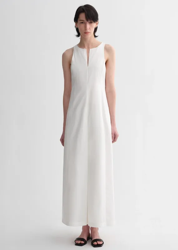 Micro-cocoon-shaped I-shaped pleated V-neck commuting slim-fitting split vest dress for women sold by Firelady Sheepskin