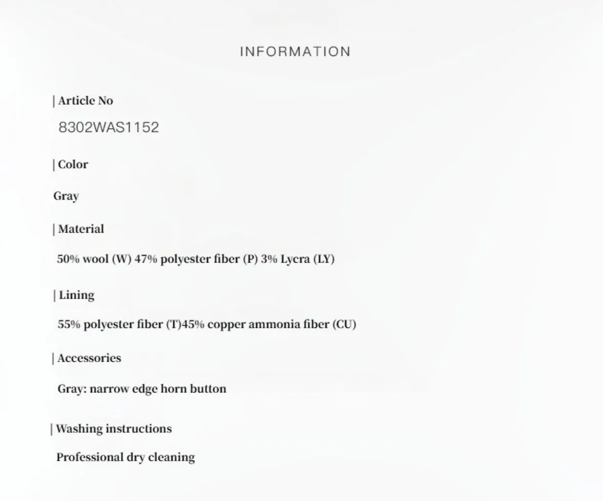 Heavy fine twill worsted wool, asymmetrical collar design, basic classic two-button suit sold by Firelady Sheepskin product image thumbnail 5