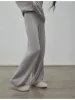 "A Taste of the Wilderness" Slim-fitting wool knitted casual pants for women, straight-leg pants with a lazy feel sold by Firelady Sheepskin