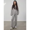 "A Taste of the Wilderness" Slim-fitting wool knitted casual pants for women, straight-leg pants with a lazy feel sold by Firelady Sheepskin