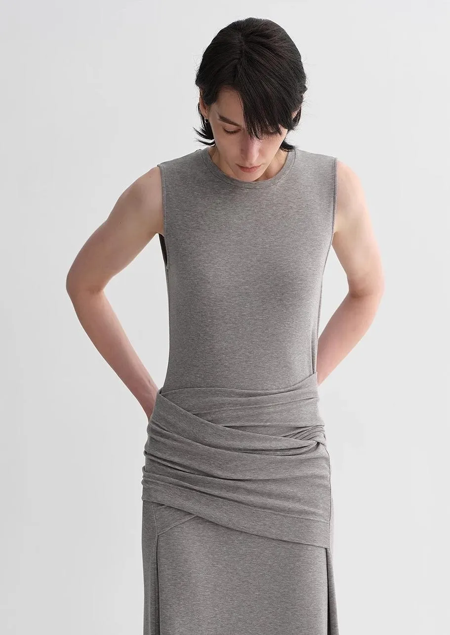 Ice silk wool blend dress with adjustable waistline, hip-flattering design, slim fit for a figure-slimming effect sold by Firelady Sheepskin product image thumbnail 2