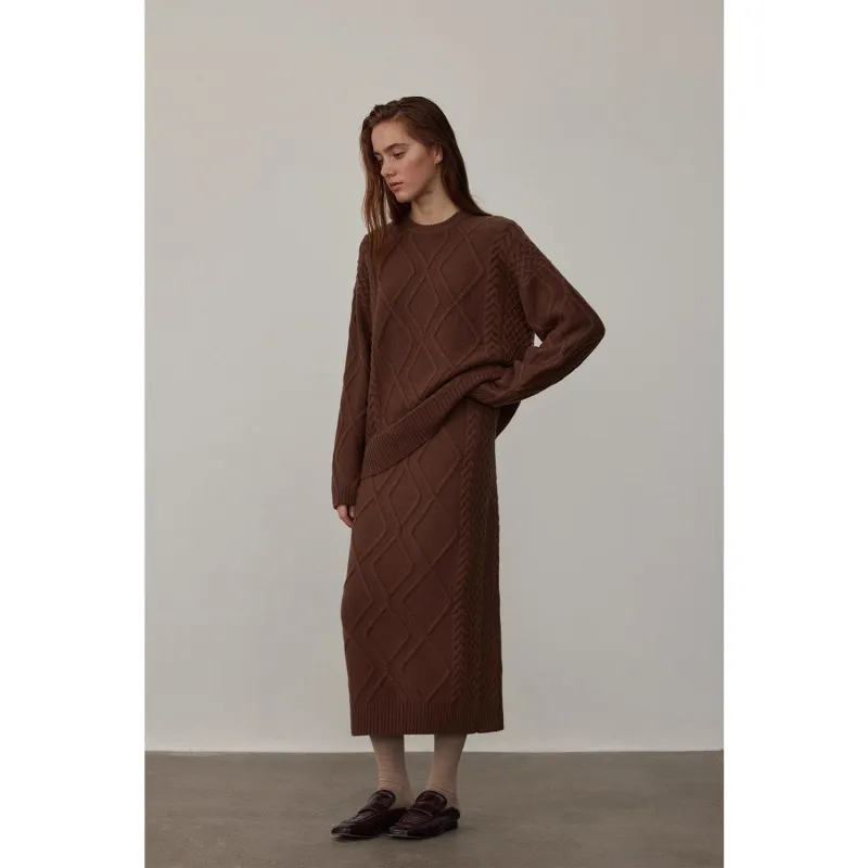 "Rozen Maiden" 26S Australian Merino Wool Cable Skirt sold by Firelady Sheepskin