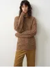"Thousand Islands Forest Club" Cable-cut Round Neck Wool Blend Slightly Wide Shoulder Sweater sold by Firelady Sheepskin