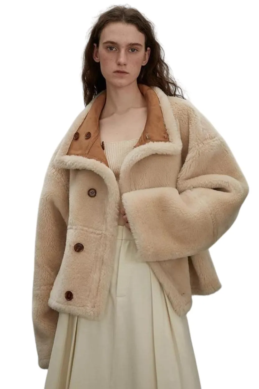 "Makino Traveler" Motorcycle Reversible Wool And Artificial Compound Suede Shearling jacket sold by Firelady Sheepskin product image thumbnail 5