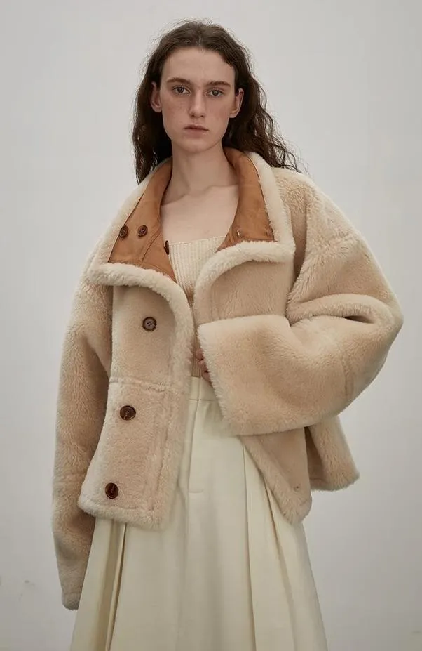 "Makino Traveler" Motorcycle Reversible Wool And Artificial Compound Suede Shearling jacket sold by Firelady Sheepskin product image thumbnail 2