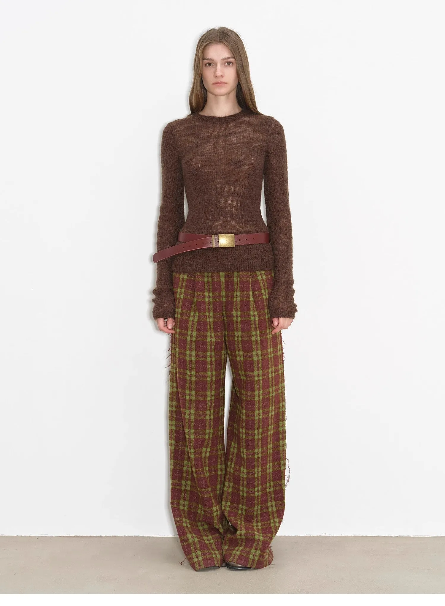 "Lazy Day Essential" Textured Mohair Blend Round Neck Stretch Knit Base Layer for Fall/Winter Women sold by Firelady Sheepskin