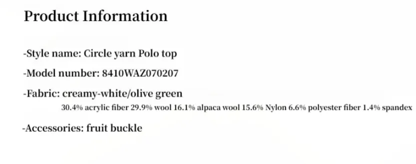 Alpaca wool blended bouclé yarn Spliced POLO shirt Lazy and relaxed sweater sold by Firelady Sheepskin product image thumbnail 4