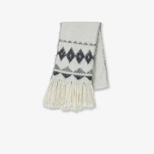 Nepal alpaca wool color clashing jacquard tassel scarf women winter warm shawl 190*27 sold by Firelady Sheepskin product image thumbnail 5