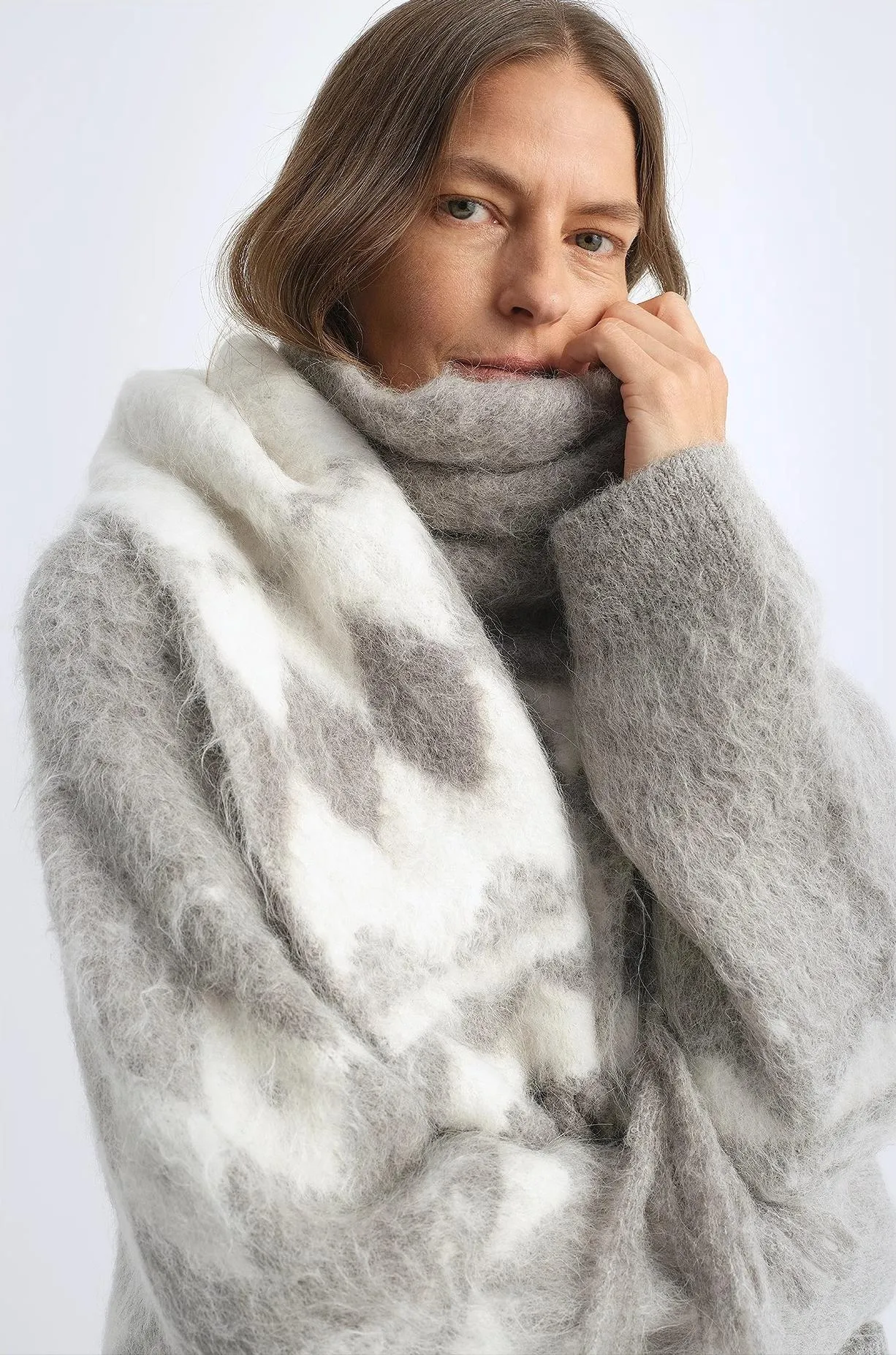 Nepal alpaca wool color clashing jacquard tassel scarf women winter warm shawl 190*27 sold by Firelady Sheepskin