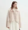 "Autumn Secret" Pink Lapel Tuscan Straight Fur Sheepskin Short Jacket sold by Firelady Sheepskin