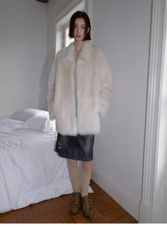"Autumn Exclusive" Imported Tuscan sheepskin short lapel fur coat sold by Firelady Sheepskin