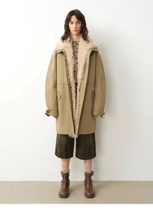 "Cool Denim" 90 goose down jacket workwear style detachable toka silhouette parka jacket for women sold by Firelady Sheepskin