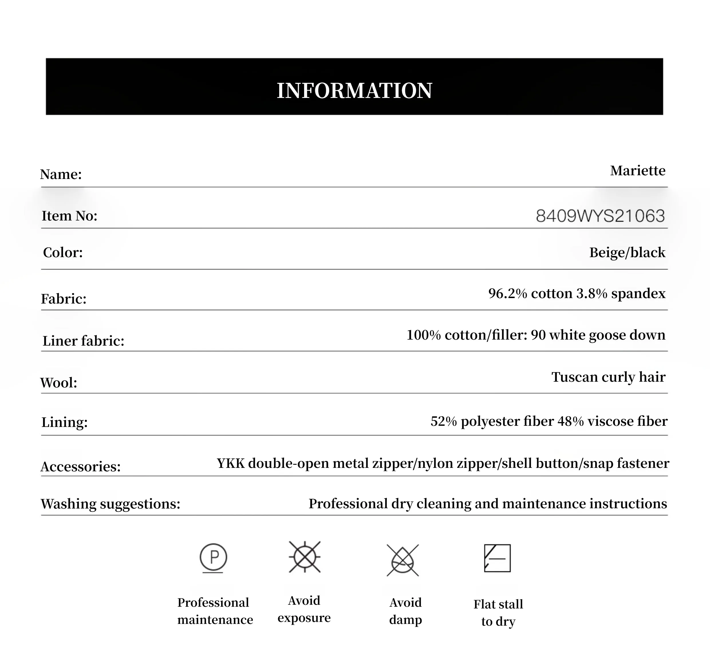 "Mariette" detachable Tuscan fur collar down jacket lining short parka sold by Firelady Sheepskin product image thumbnail 4