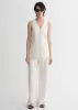 Mulberry silk linen V-neck vest summer suit for women sold by Firelady Sheepskin
