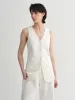 Mulberry silk linen V-neck vest summer suit for women sold by Firelady Sheepskin