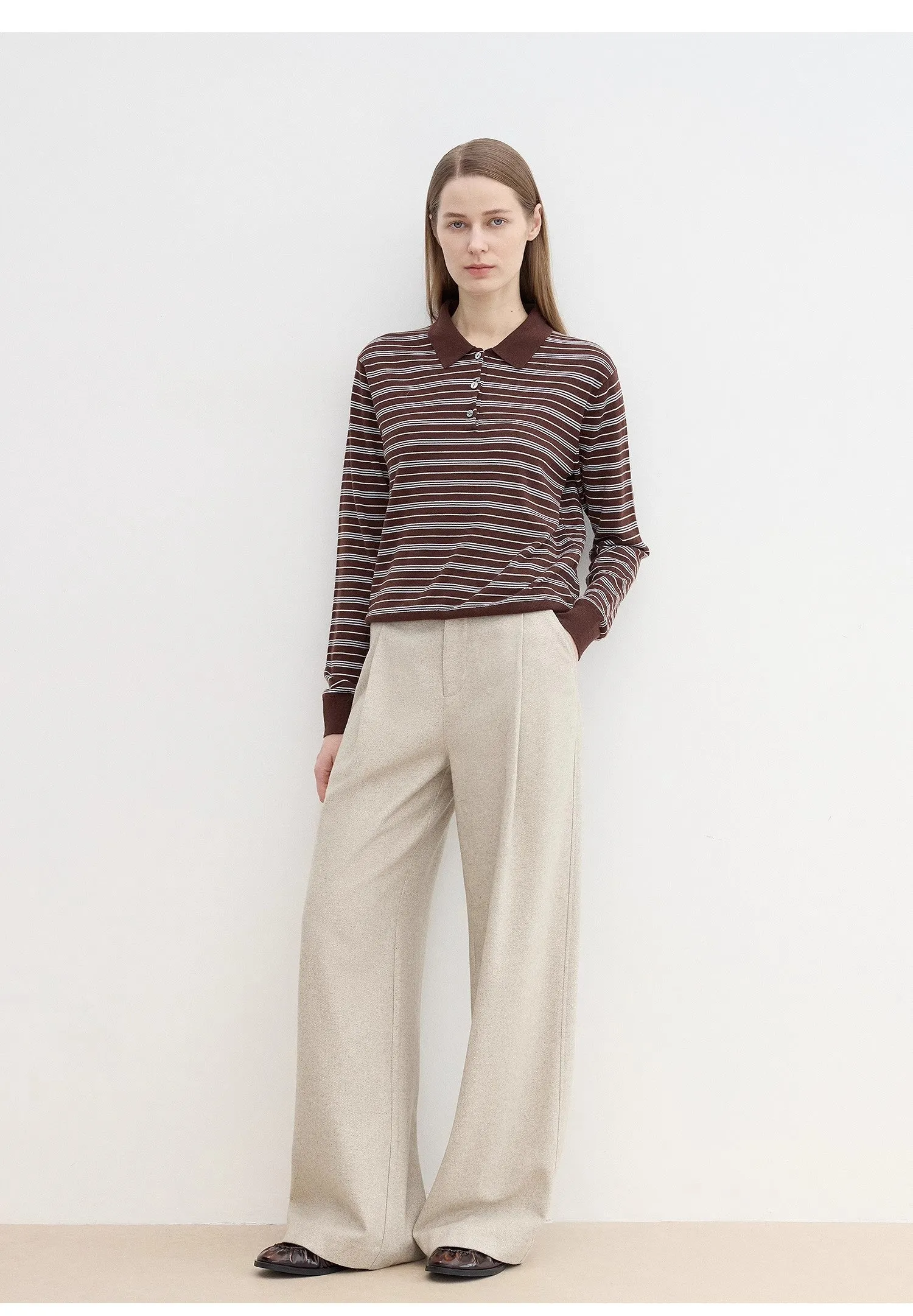 "Leisure Moments" classic low-waisted loose casual straight pants exquisite fashion sense casual pants for women sold by Firelady Sheepskin