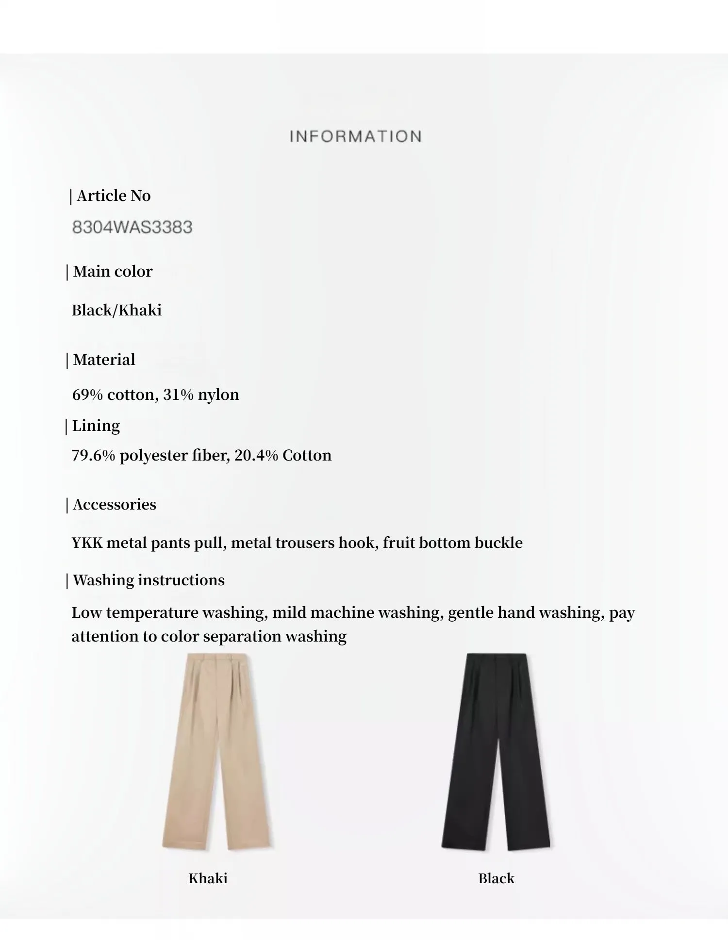 Spliced double-pleat wide-leg trousers straight-leg trousers for women sold by Firelady Sheepskin product image thumbnail 4