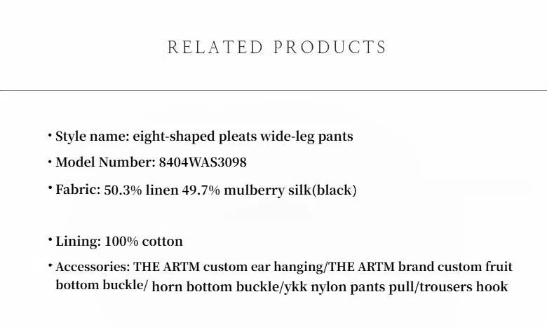 Silk Linen Pleated Wide Leg A-Line Trousers Casual Pants sold by Firelady Sheepskin product image thumbnail 4