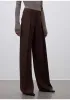 Imported wool pleated high-waisted straight-leg all-match slimming suit trousers for women sold by Firelady Sheepskin