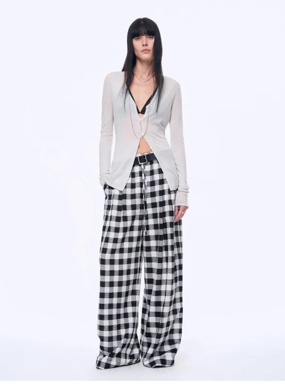 "Plaid Accent" National Style Tencel Acetate Jacquard/Drape Linen Plaid Retro Casual Pants Spring sold by Firelady Sheepskin