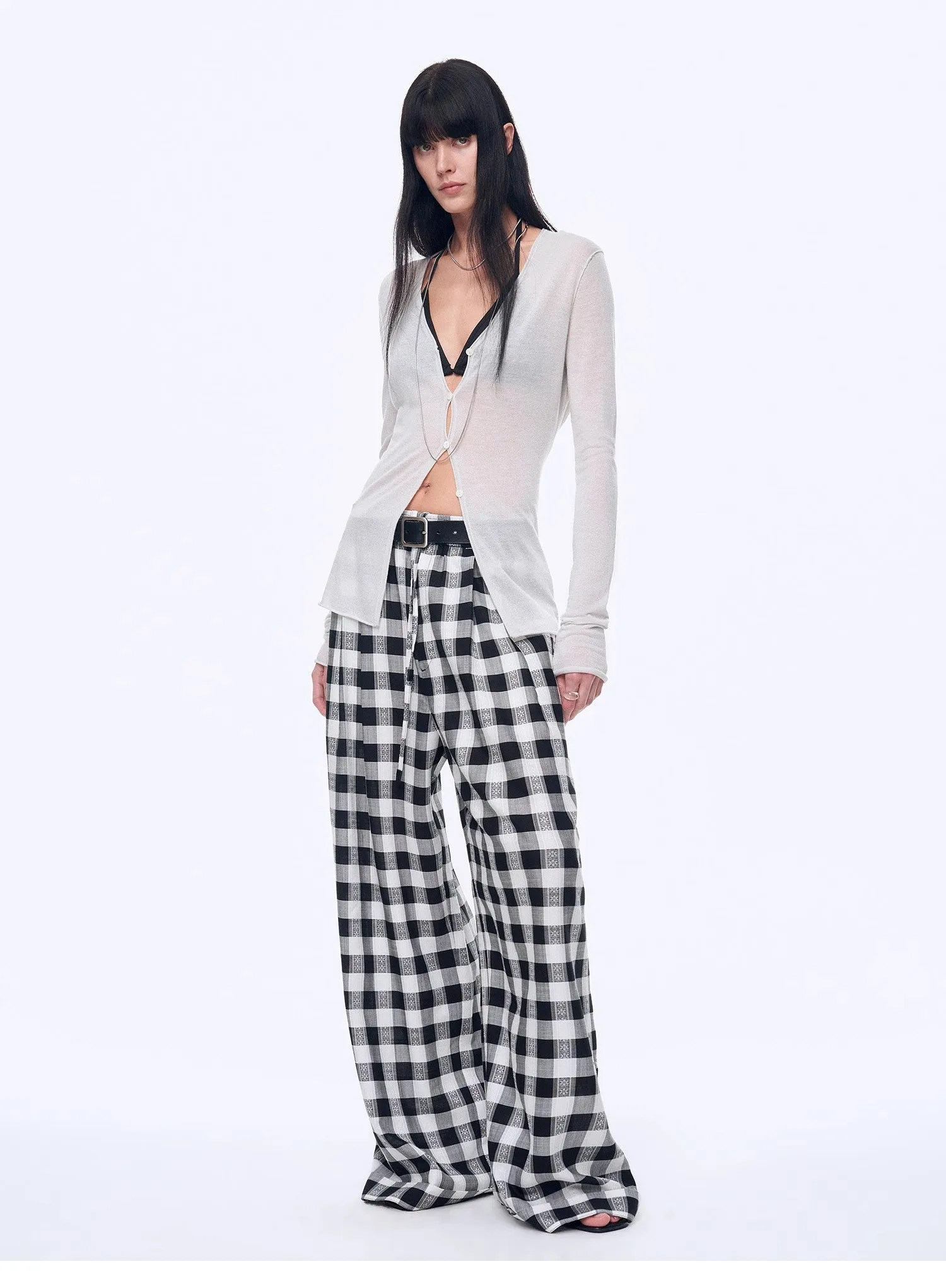 "Plaid Accent" National Style Tencel Acetate Jacquard/Drape Linen Plaid Retro Casual Pants Spring sold by Firelady Sheepskin product image thumbnail 5
