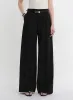 Worsted wool commuter classic drapey raw edge loose straight wide-leg pants sold by Firelady Sheepskin