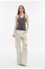 "Gray and Denim" stylish and personalized Turkish washed retro distressed holes straight flared jeans sold by Firelady Sheepskin