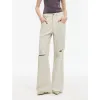 "Gray and Denim" stylish and personalized Turkish washed retro distressed holes straight flared jeans sold by Firelady Sheepskin