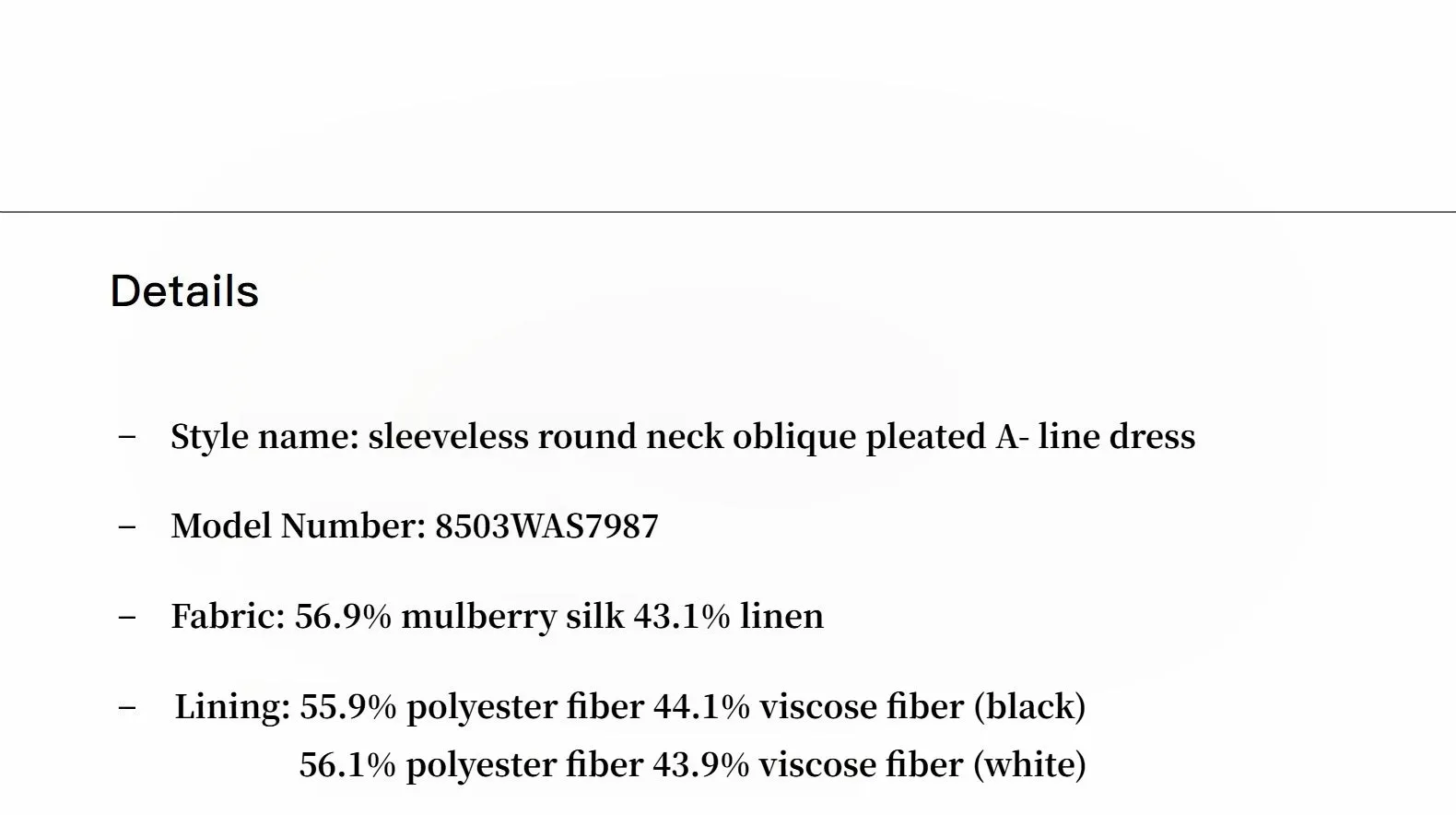 Mulberry silk sleeveless round neck oblique pleated A-line white dress sold by Firelady Sheepskin product image thumbnail 4