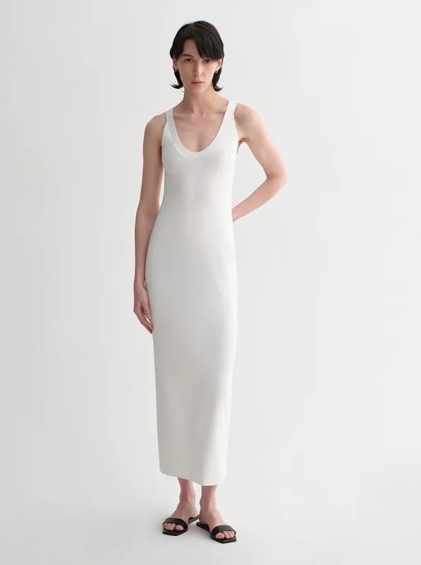 Silk blended/U-neck two-way wear smooth and silky skin-friendly elegant slim  tencel dress for women sold by Firelady Sheepskin