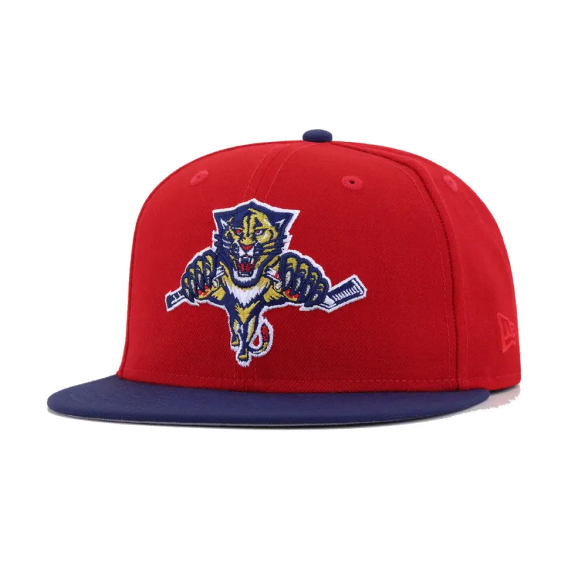 Florida Panthers Scarlet Light Navy 1993 New Era 59Fifty Fitted sold by Hat Heaven