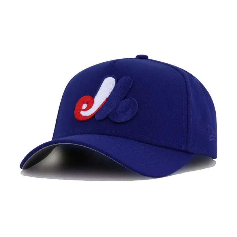 Montreal Expos Dark Royal Blue New Era 9Forty A-Frame Snapback sold by Hat Heaven