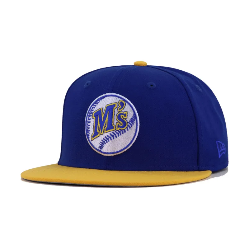 Seattle Mariners Light Royal Blue A Gold 1987 ALT New Era 59Fifty Fitted sold by Hat Heaven
