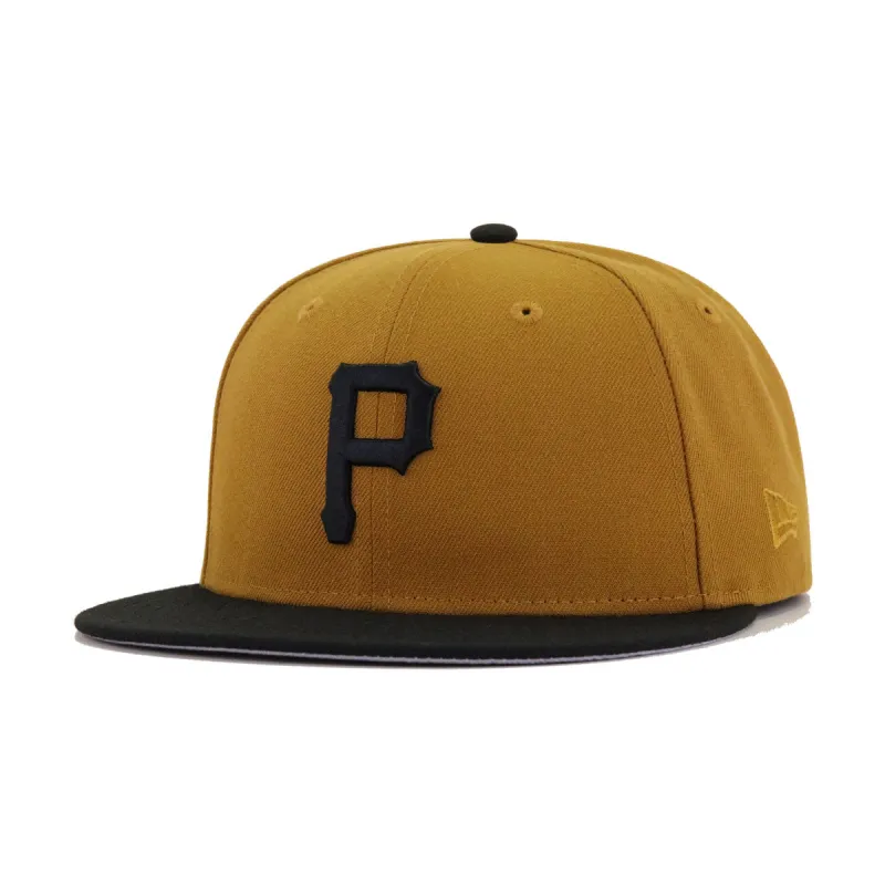 Pittsburgh Pirates Old Gold Black 1970 New Era 59Fifty Fitted made by New Era