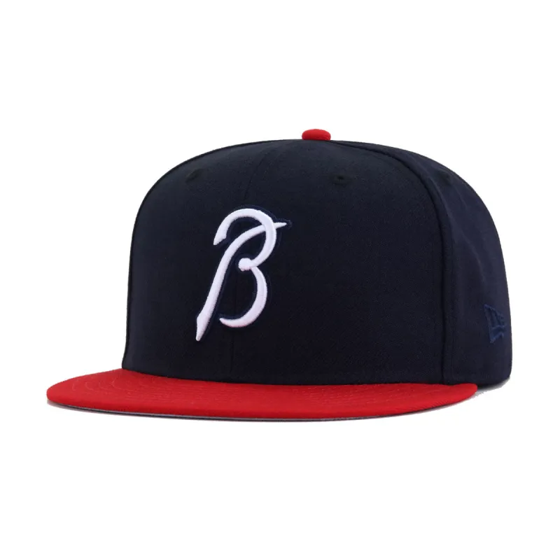 Atlanta Braves Navy Scarlet SCRIPTISH New Era 59Fifty Fitted sold by Hat Heaven