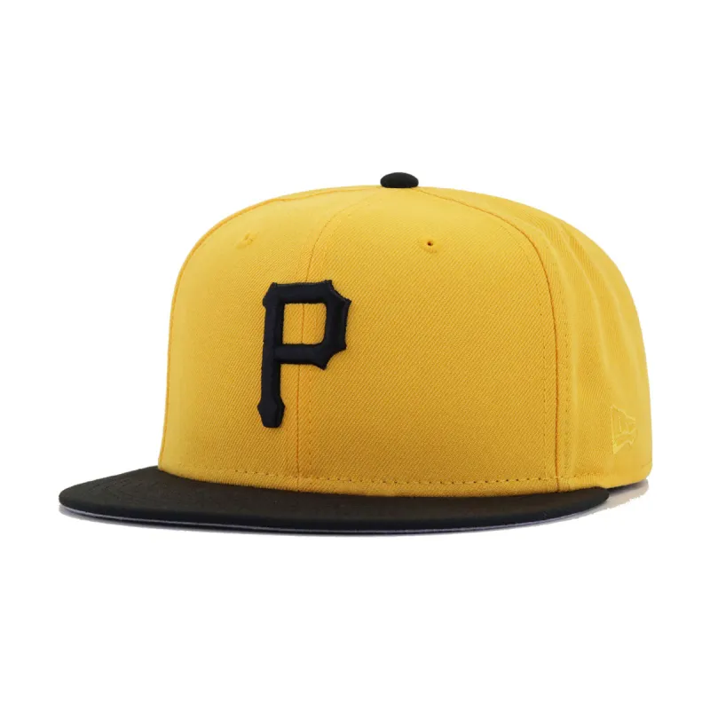 Pittsburgh Pirates A Gold Black New Era 59Fifty Fitted made by New Era