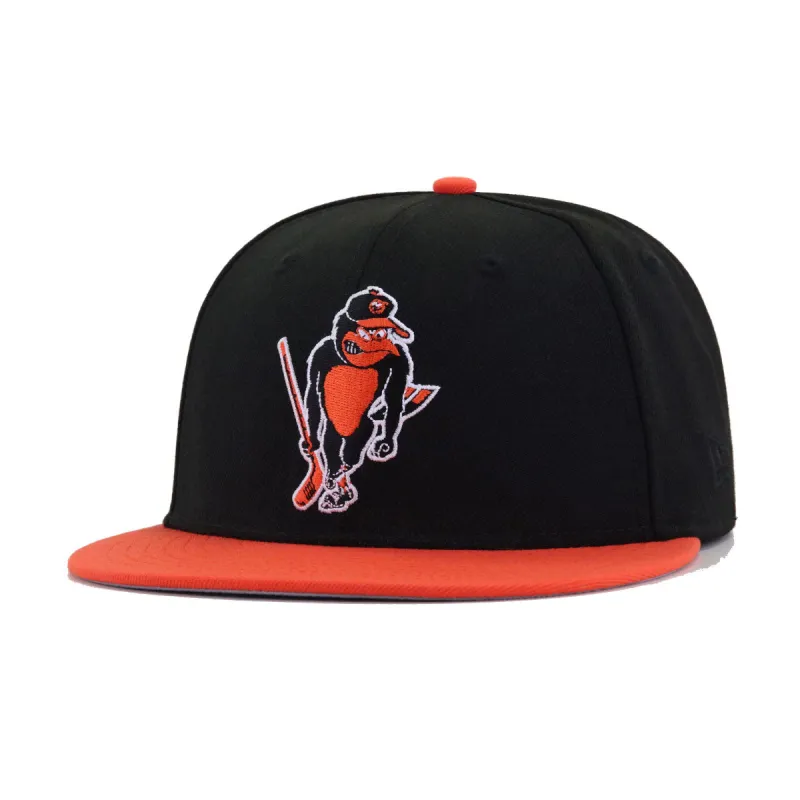 Baltimore Orioles Black Orange HOCKEY BIRD New Era 59Fifty Fitted sold by Hat Heaven