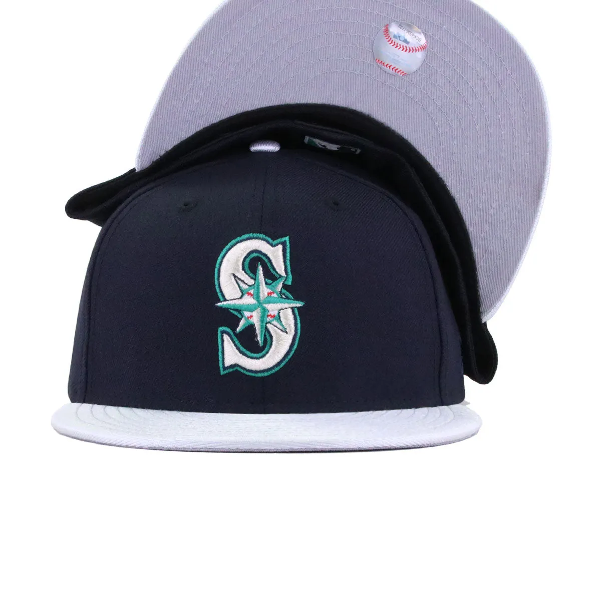 Seattle Mariners Navy Metallic Silver New Era 59Fifty Fitted sold by Hat Heaven product image thumbnail 4